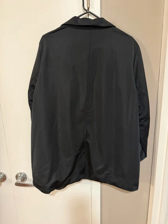 adidas Black Blazer Jacket with White Three-Stripes - Picture 4 of 4